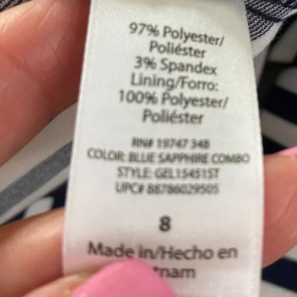 George Navy & White Striped Blazer Jacket Size 8 Nautical Office Core Academia - Picture 4 of 11